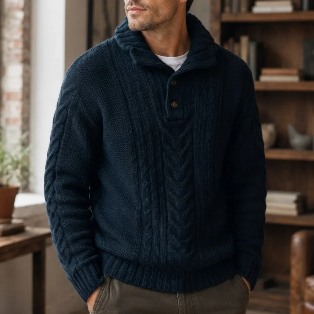 NWT Banana Republic Mens Green Italian Merino Wool Cable Knit Sweater Large
